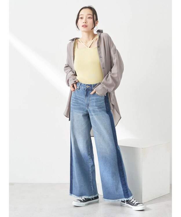 earth music&ecology レイヤードニットタンクトップ Yellow