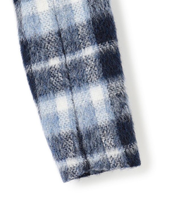 23区 【一部店舗限定】アルパカシャギーチェック コート ブルーチェック