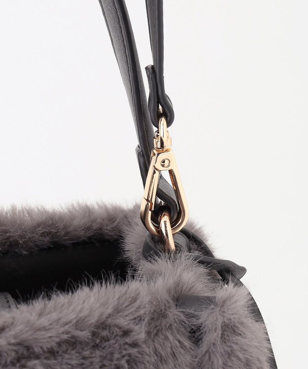 組曲 ファーバケット バッグ グレー系