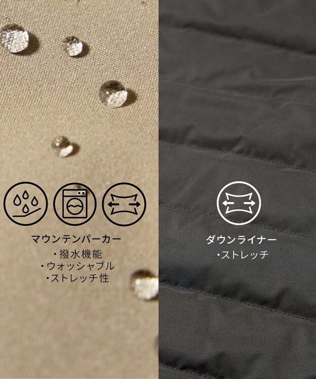 J.PRESS MEN 3シーズン着られる贅沢【3WAY SYSTEM / 撥水 / ストレッチ】マウンテンパーカー / ダウンライナーデタッチャブル ベージュ系