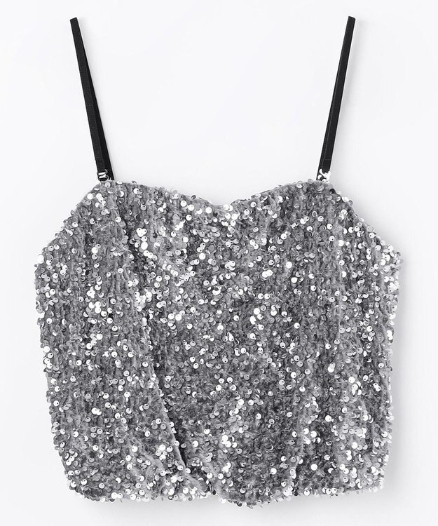 NAVE 【Nave・洗える】スパンコール ビスチェ シルバー系