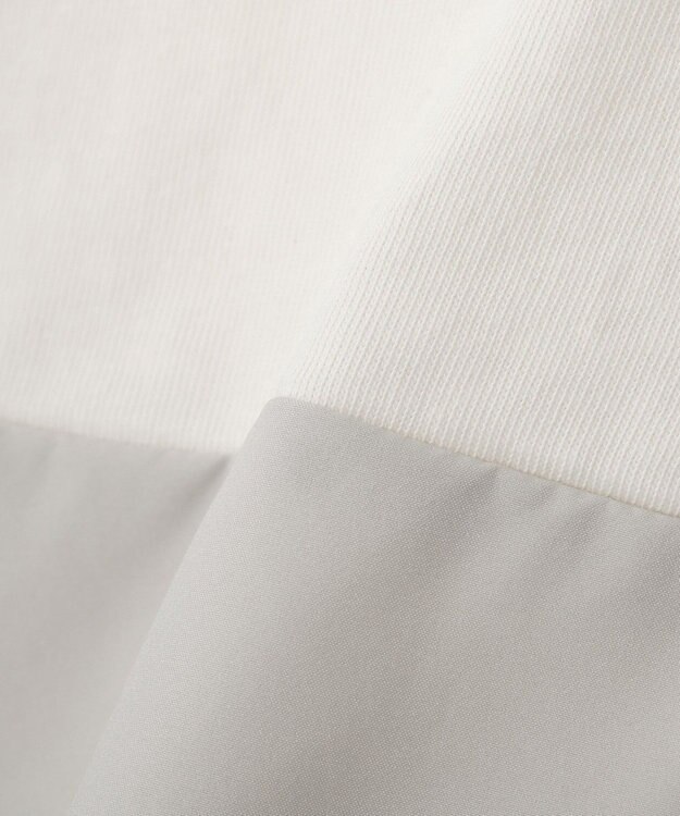 Green Parks ７分袖サイドシャーリングドッキングプルオーバ Off White