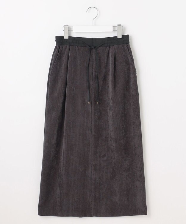 自由区 L 【17号サイズまで展開・SHIHOさん着用】ソフトコーデュロイ スカート ブラック