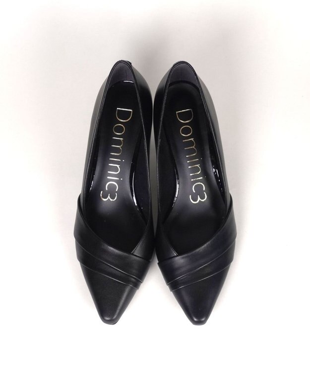 Dominic3 切り替えデザイン ヒールパンプス ブラック