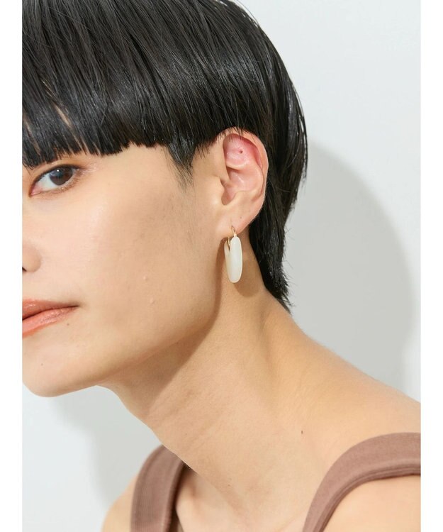 AMERICAN HOLIC カラーレイヤードピアス White