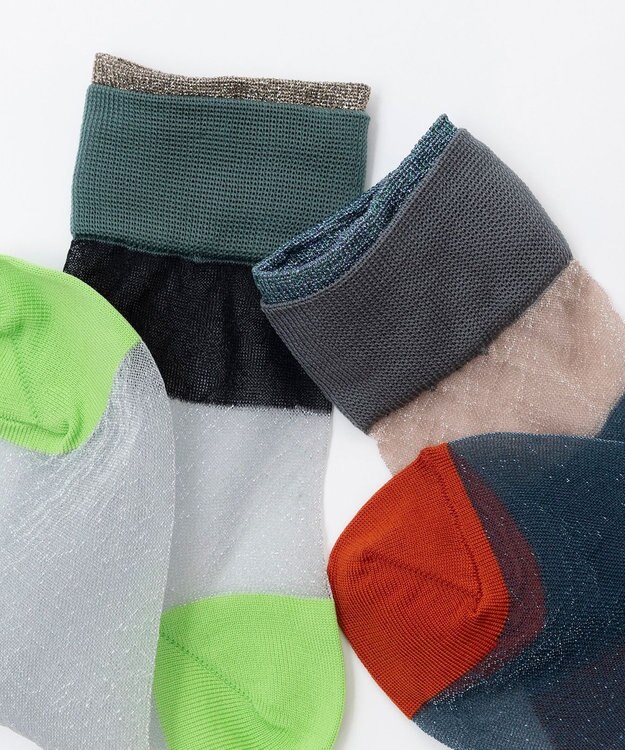 TRICOTE レイヤー ラメ シアーソックス 95GRAY