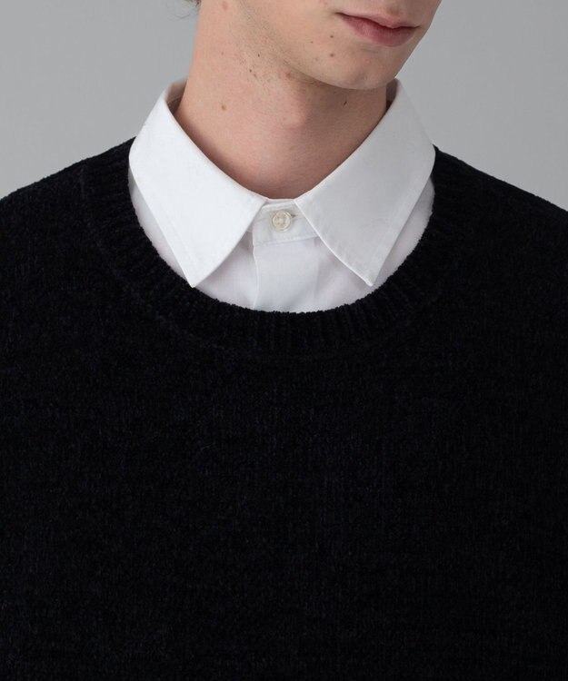 WEGO 【ユニセックス着用ITEM/MLサイズ展開】ベロアモールプルオーバー ブラック