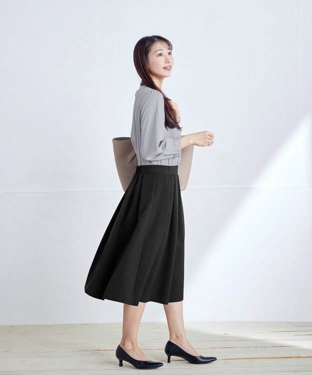 Tiaclasse 【ダブルクロス】シフォンドッキングワンピース ブラック