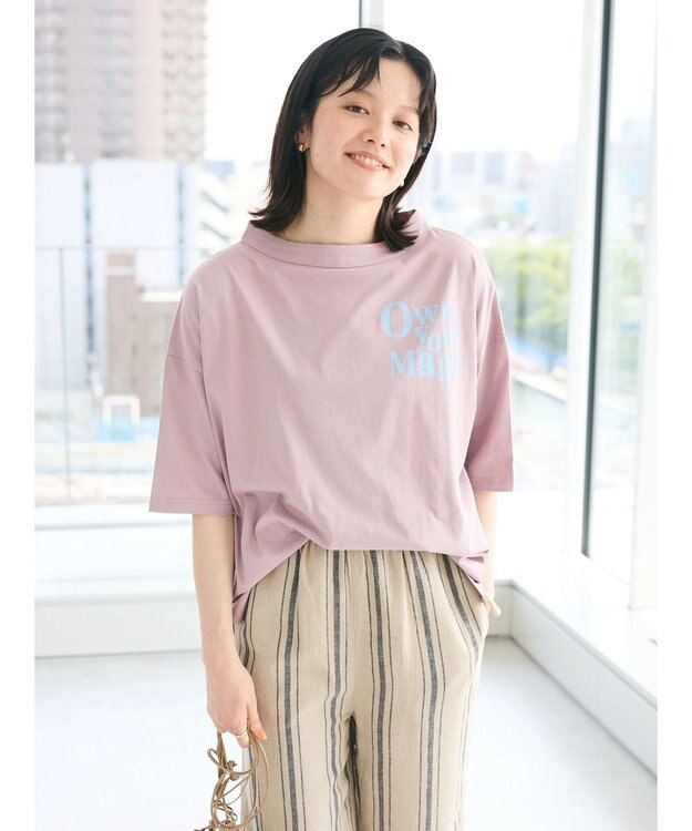 CRAFT STANDARD BOUTIQUE シルケット天竺　ロゴＰＴボトルネックＰＯ　５／Ｓ Lavender