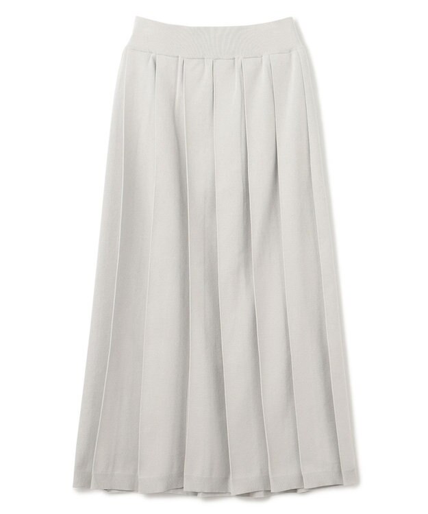 uncrave 【手洗い可】ドライタッチ ニット プリーツ スカート（uncrave WHITE） アイスグレー