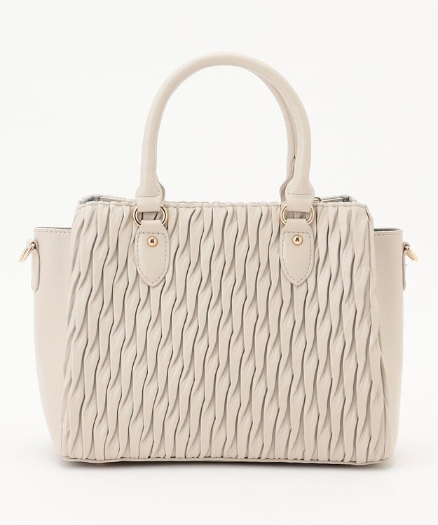 LA BAGAGERIE ランダムプリーツ2WAYハンドバッグ アイボリー