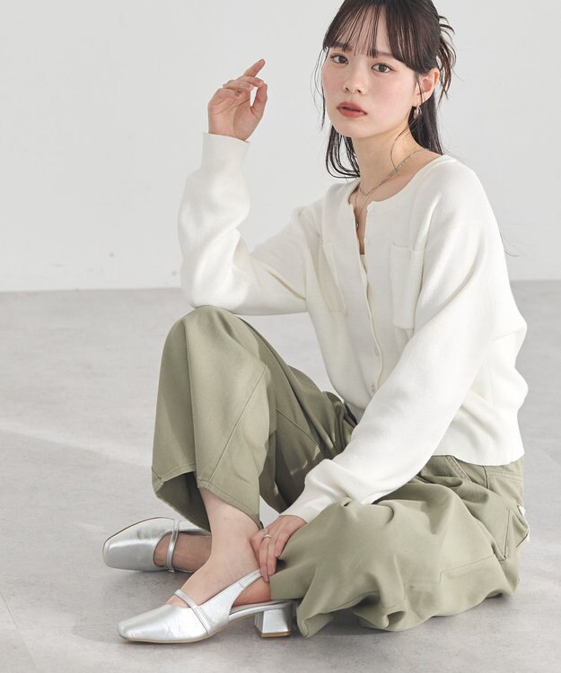 earth music&ecology 【予約】ベルトミュールパンプス シルバー