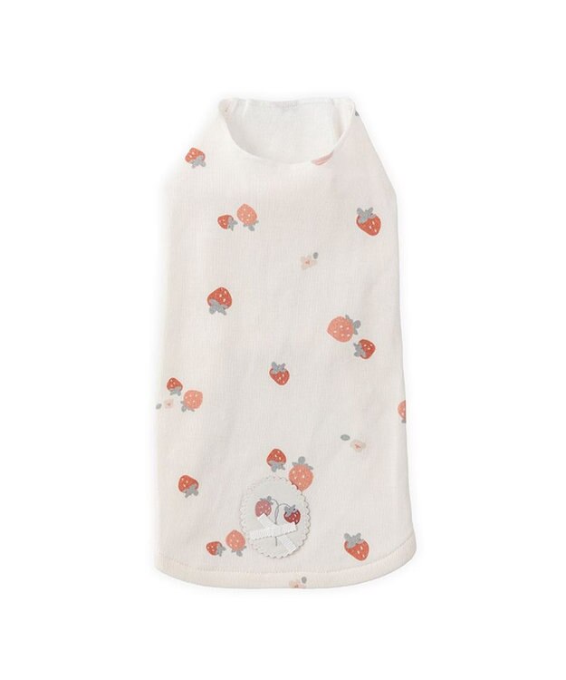PET PARADISE ペットパラダイス はじめてのタンクトップ 《花苺柄》 超小型犬 小型犬 ホワイト×レッド