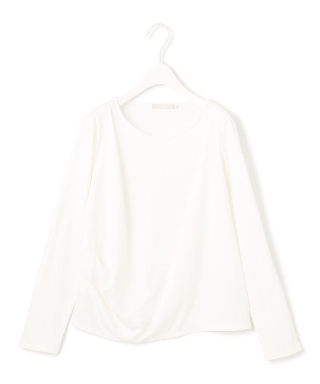 ICB L 【洗える】 PlaXフィラメントジャージー ドレープカットソー オフホワイト系