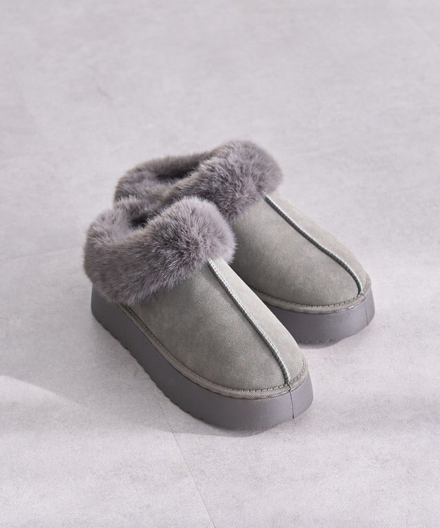 Green Parks ・ｍｉｎｉａ　フェイクムートンスリッポン Gray