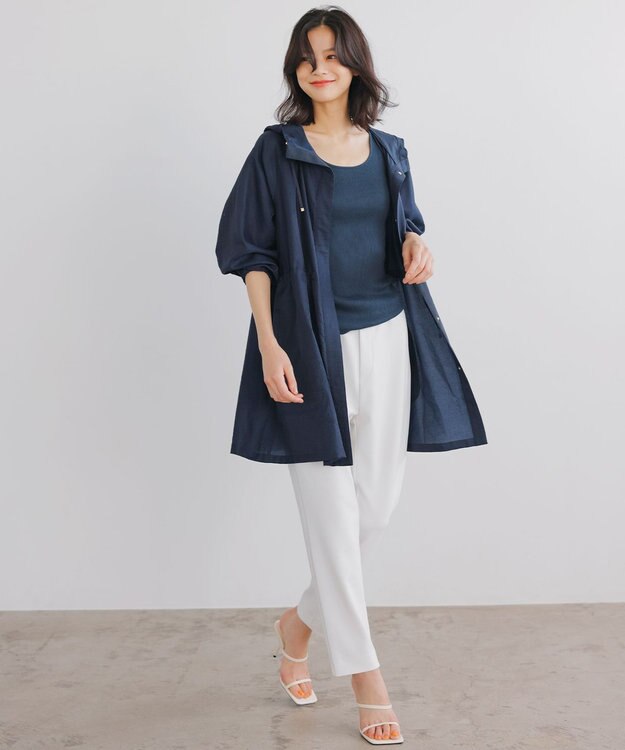 自由区 【XSサイズ～/洗える】シアー ライトコート ネイビー系