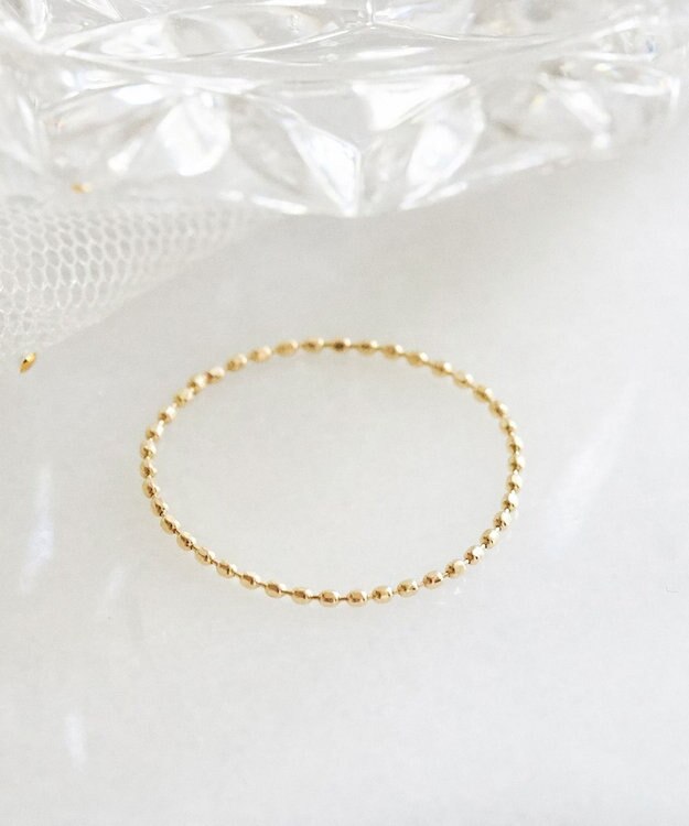 Phoebe 【K10】カットボールチェーンリング　ゴールド 3号/7号/11号/13号/BOXつき ゴールド