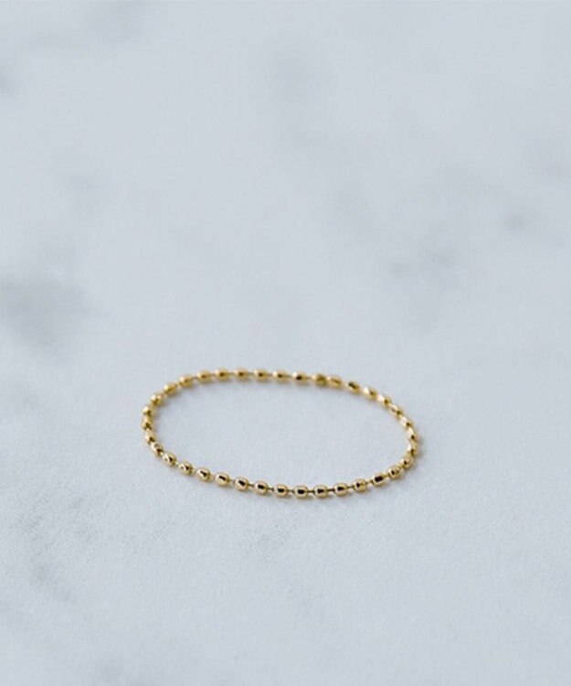 Phoebe 【K10】カットボールチェーンリング　ゴールド 3号/7号/11号/13号/BOXつき ゴールド