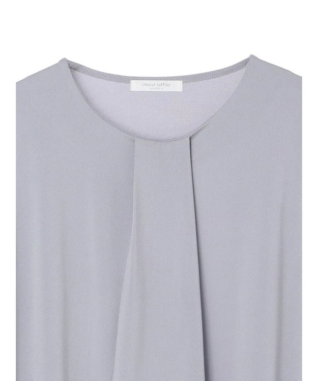 Green Parks ＢＰ　襟タック長袖ブラウソー Sax