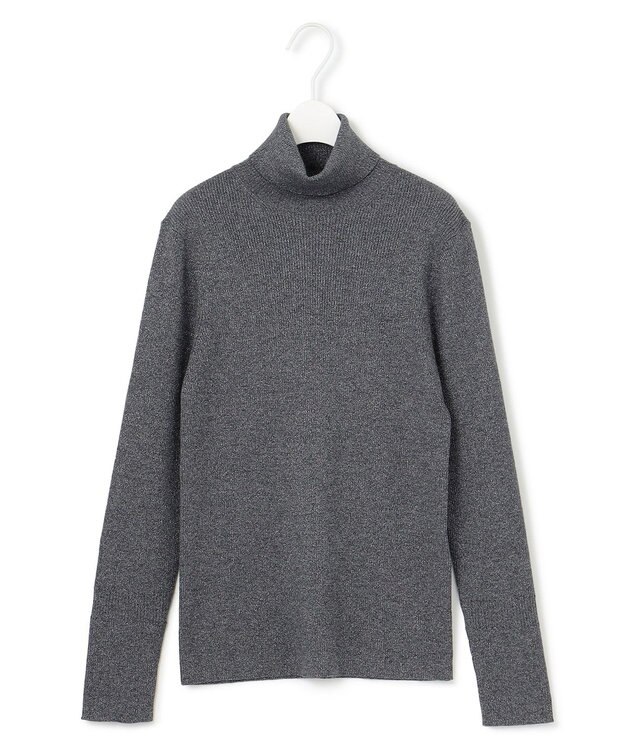 ICB 【CLASSY.1月号掲載・新色追加・洗える】エクストラファインメリノ タートルネックプルオーバー グレーラメ系