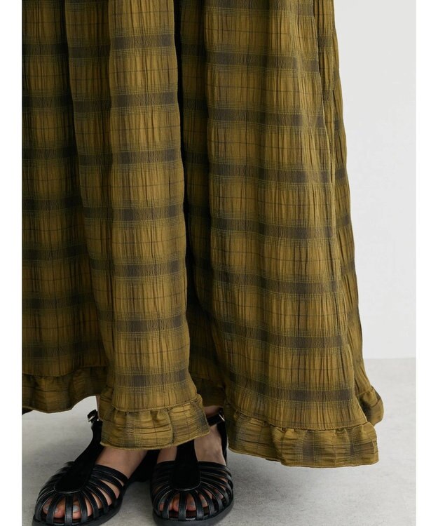 Green Parks ・Ｐｅｔｉｔ　Ｆｌｅｕｒ　フリルティアードキャミワンピ Olive