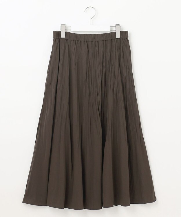 J.PRESS LADIES L 【洗える】パウダリージャージー ランダムプリーツ スカート ブラウン系