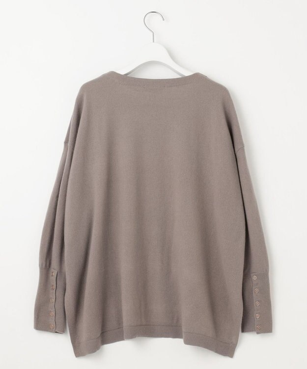 自由区 【洗える】ソフトウールハイゲージポンチョ風 ニット ライトグレー系