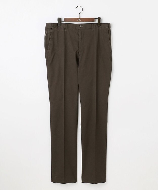 JOSEPH ABBOUD 【キングサイズ・ウエストも伸びる！オーガニックコットン使用・25AW】トリコチンストレッチ パンツ ダークブラウン系