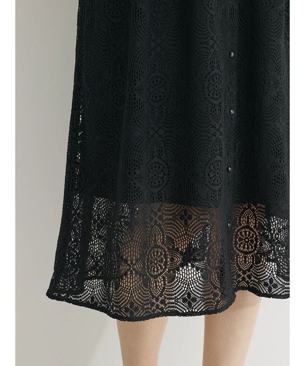 Green Parks ＳＥＴ２点レースワンピース×インナー Black