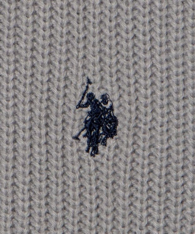 WEGO U.S. POLO ASSN.|別注畔編みハーフジップセーター 杢グレー