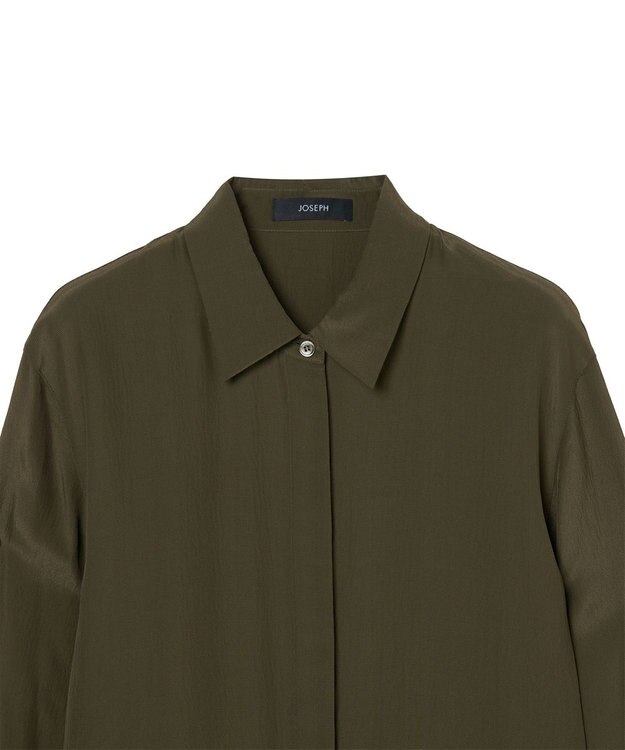 JOSEPH 【WEB＆OUTLET限定】CDC ブレンド シャツカラーブラウス Hass Avocado