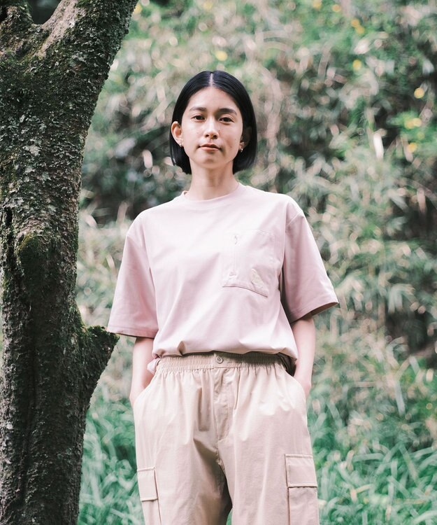 SHARE PARK LADIES 【UVカット・吸水速乾・ストレッチ・軽量 】バックプリントポケットTシャツ（S・Mサイズ） ピンク系