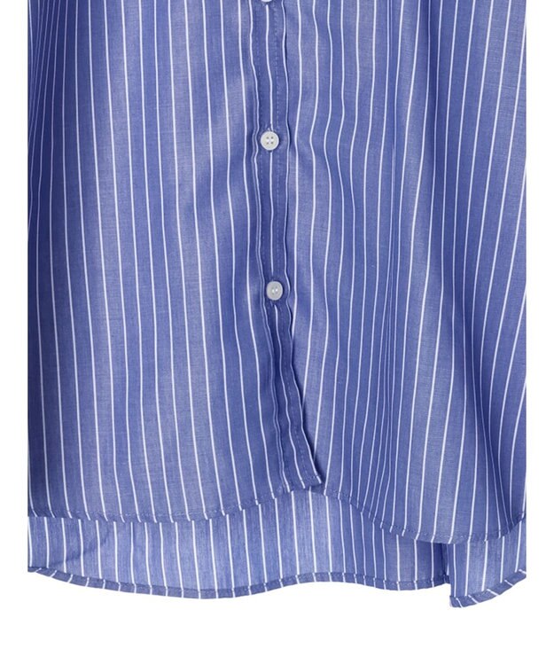 Green Parks 袖刺繍シャツチュニック Blue