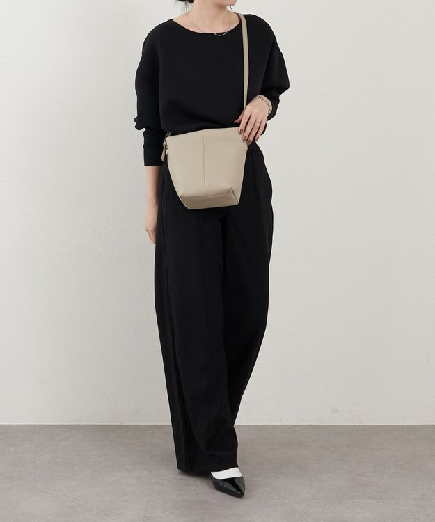 russet レザーミニショルダーバッグ(CE-1657) GrayBeige