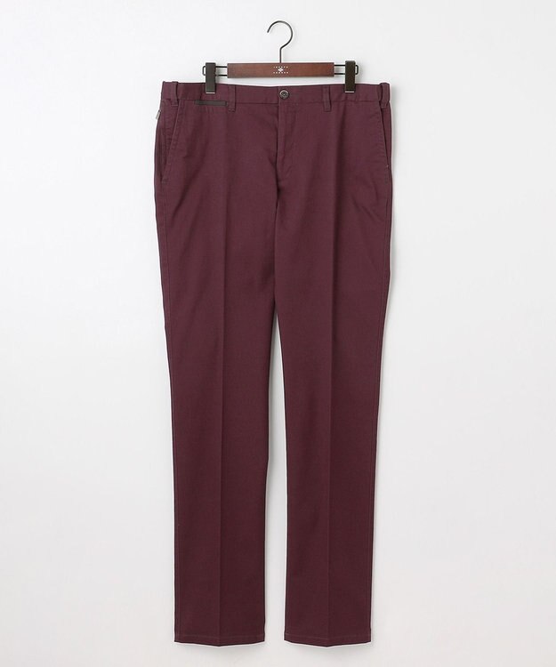 JOSEPH ABBOUD 【キングサイズ・ウエストも伸びる！オーガニックコットン使用・25AW】トリコチンストレッチ パンツ ワイン系