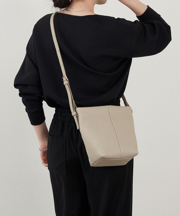 russet レザーミニショルダーバッグ(CE-1657) GrayBeige