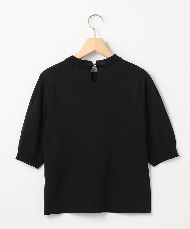 組曲 【先行予約】シアー ニット５分袖 プルオーバー ブラック系