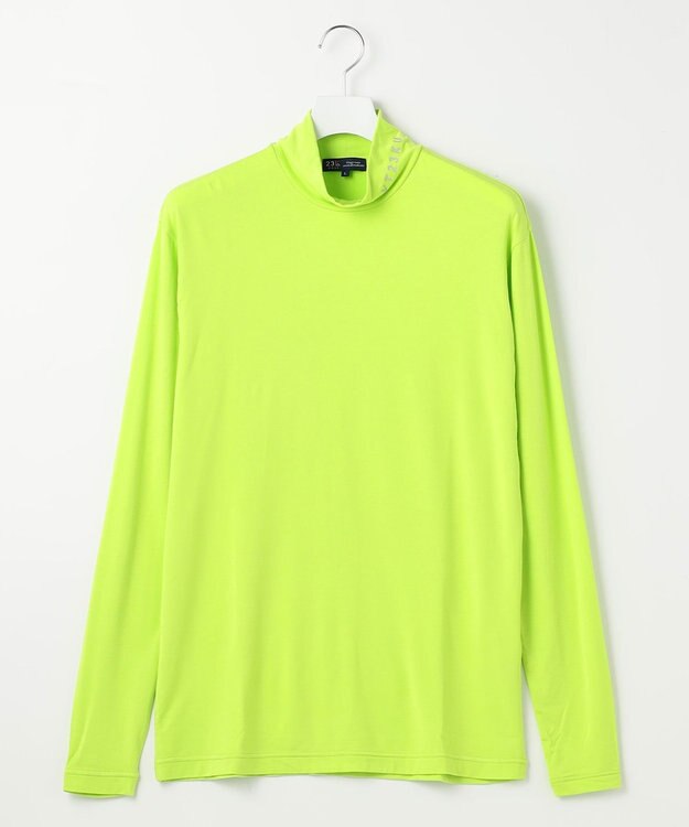 23区GOLF 定番あたたかインナー【MEN】エニワイズ無地 カットソー 黄緑系