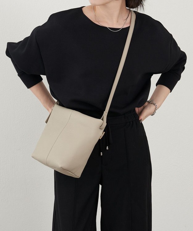 russet レザーミニショルダーバッグ(CE-1657) GrayBeige