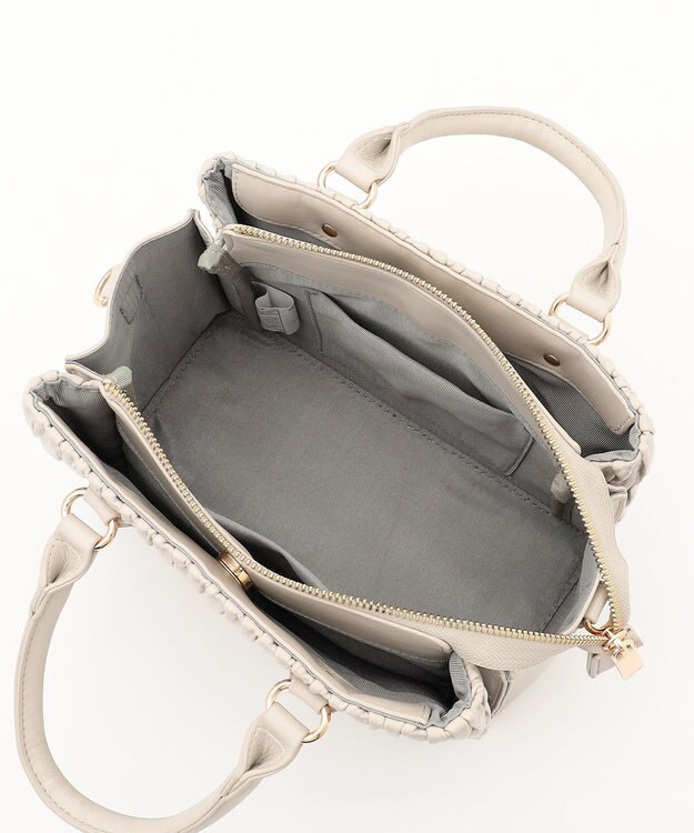 LA BAGAGERIE ランダムプリーツ2WAYハンドバッグ アイボリー