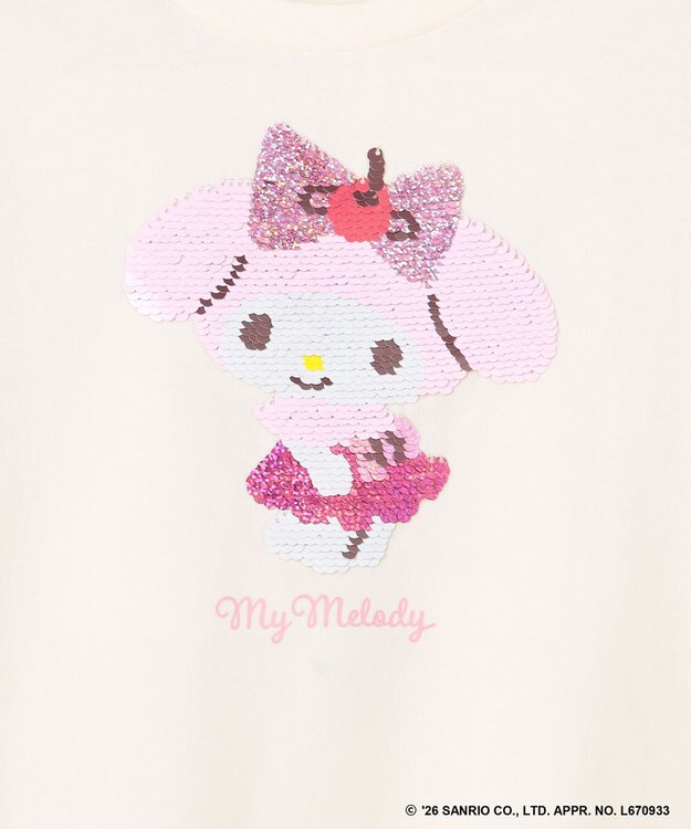 ANY KIDS 【サンリオキャラクターズ×ANY KIDS】ひんやり ミラクルスパンコール Tシャツ マイメロディ×エクリュ