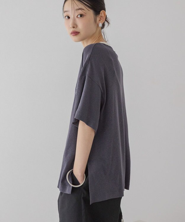 AMERICAN HOLIC ロゴ入りヴィンテージ半袖プルオーバー Charcoal Gray