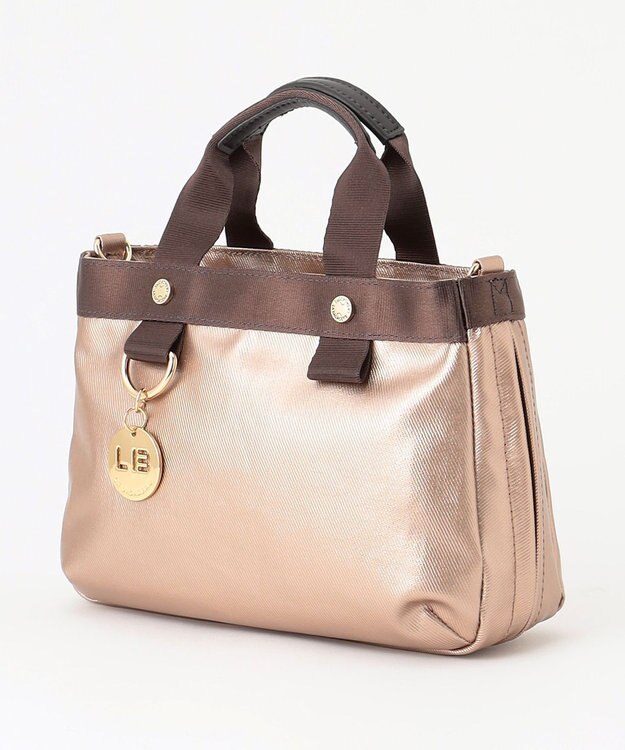 LA BAGAGERIE 【コットン×ポリウレタン】シャイニーミニマムトート ベージュ