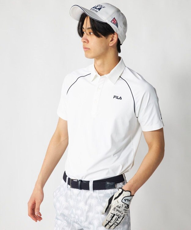 FILA GOLF／marie claire 【FILA GOLF】ラグラン半袖ポロシャツ オフホワイト