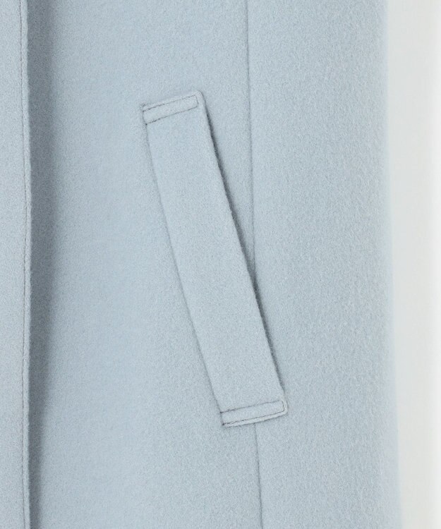 J.PRESS LADIES L ショートビーバー フーデット コート アクアブルー系