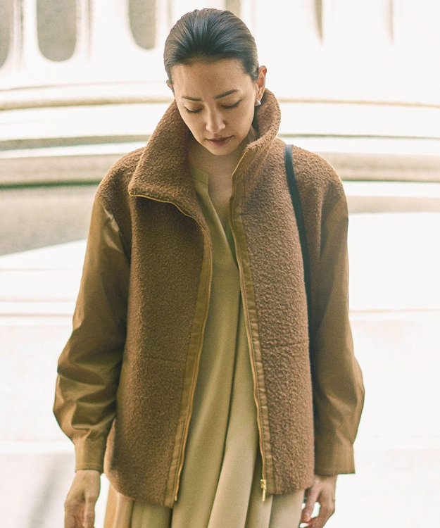 自由区 【カタログ掲載】ボアコンビ アウター キャメル