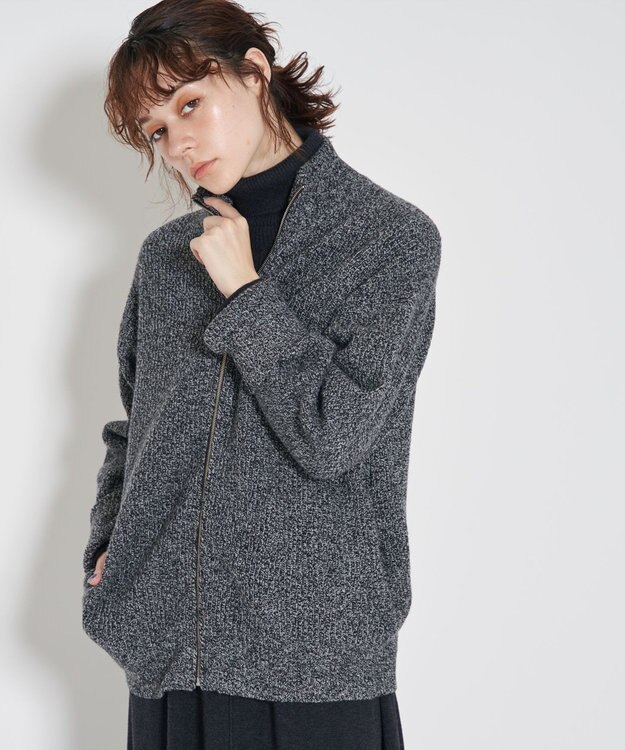 J.PRESS YORK STREET 【UNISEX】フルジップニット カーディガン グレー系7