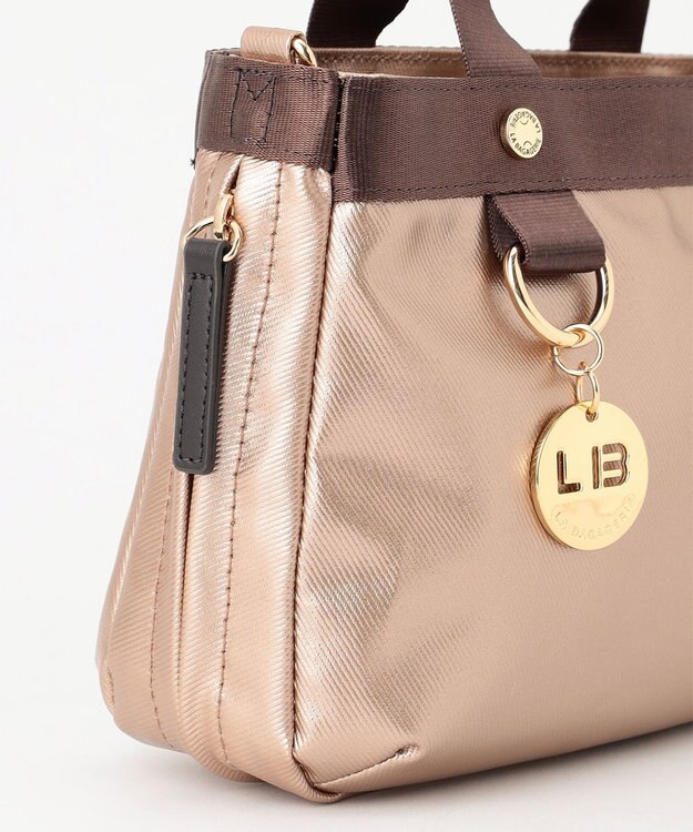 LA BAGAGERIE 【コットン×ポリウレタン】シャイニーミニマムトート ベージュ