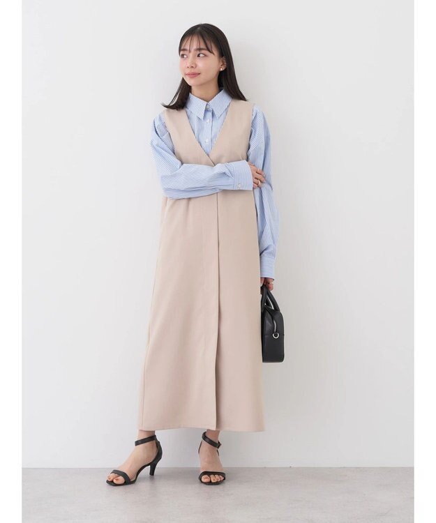 earth music&ecology フロントジップジャンスカ Beige