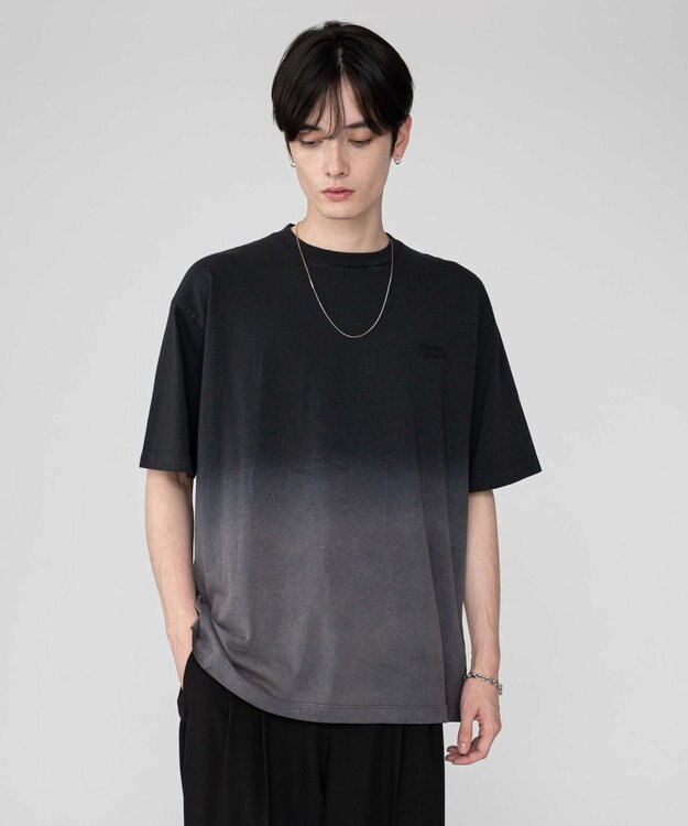 WEGO 【ユニセックス着用ITEM/MLサイズ展開】グラデーションワンポイントT（SS） ブラックその他